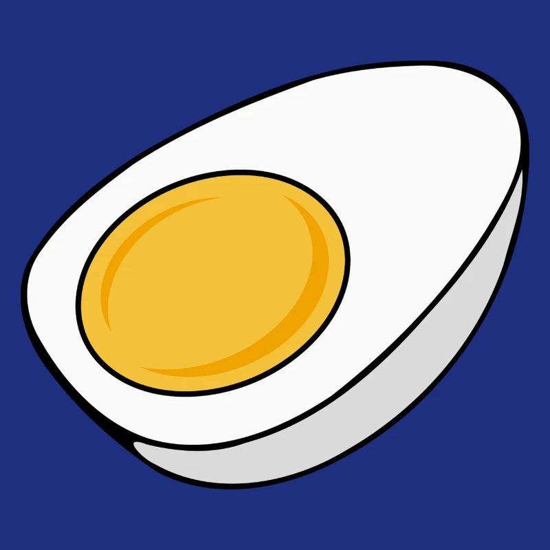 Egg cooked half divided