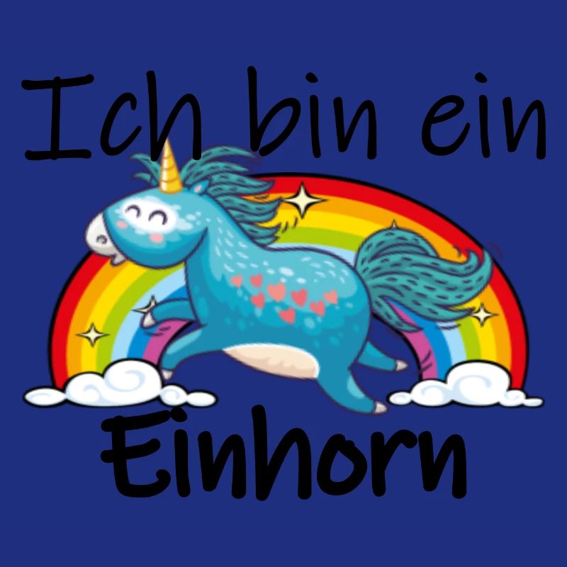 Ich bin ein Einhorn mit Regenbogen