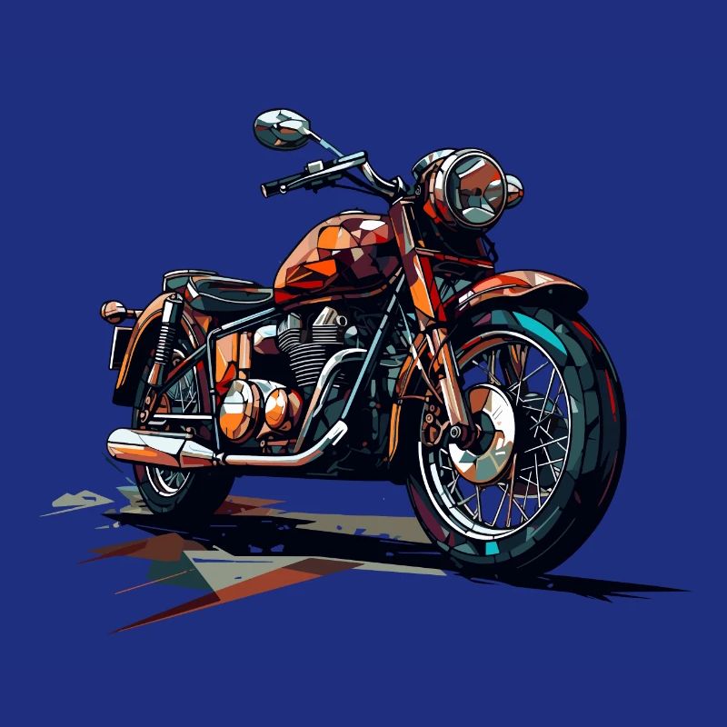 Motorrad im Polygon Stil