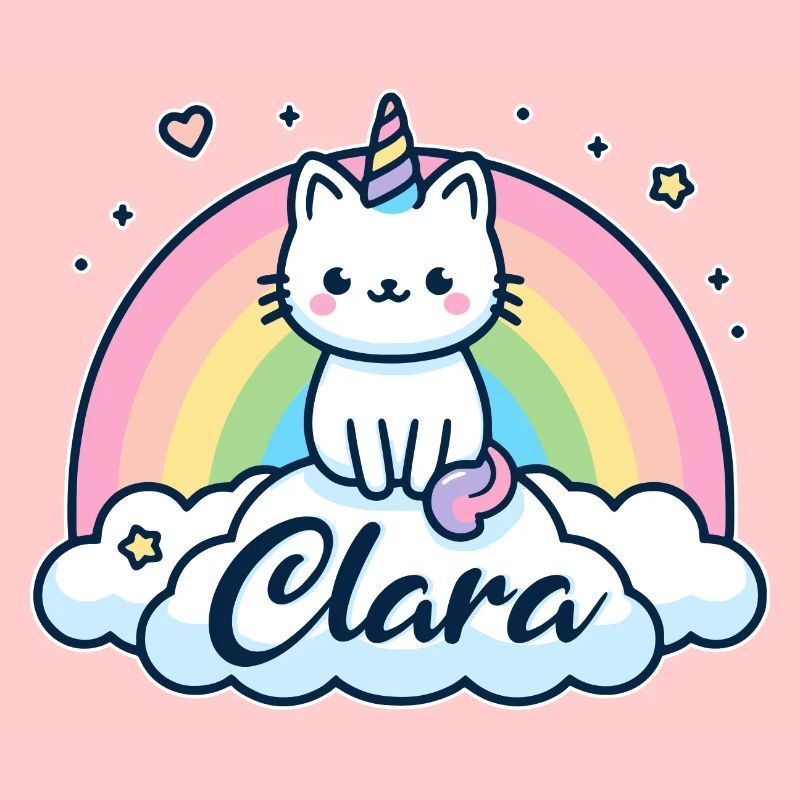 Clara Nom Prénom Licorne Chat