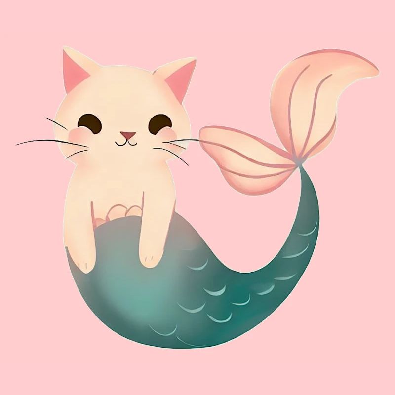 Chat sirène mignon