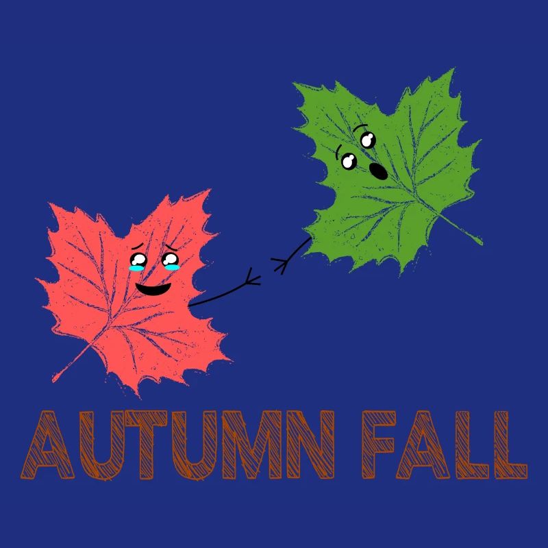 Autumn Fall Funny Maple Leaf Joke Cartoon Design