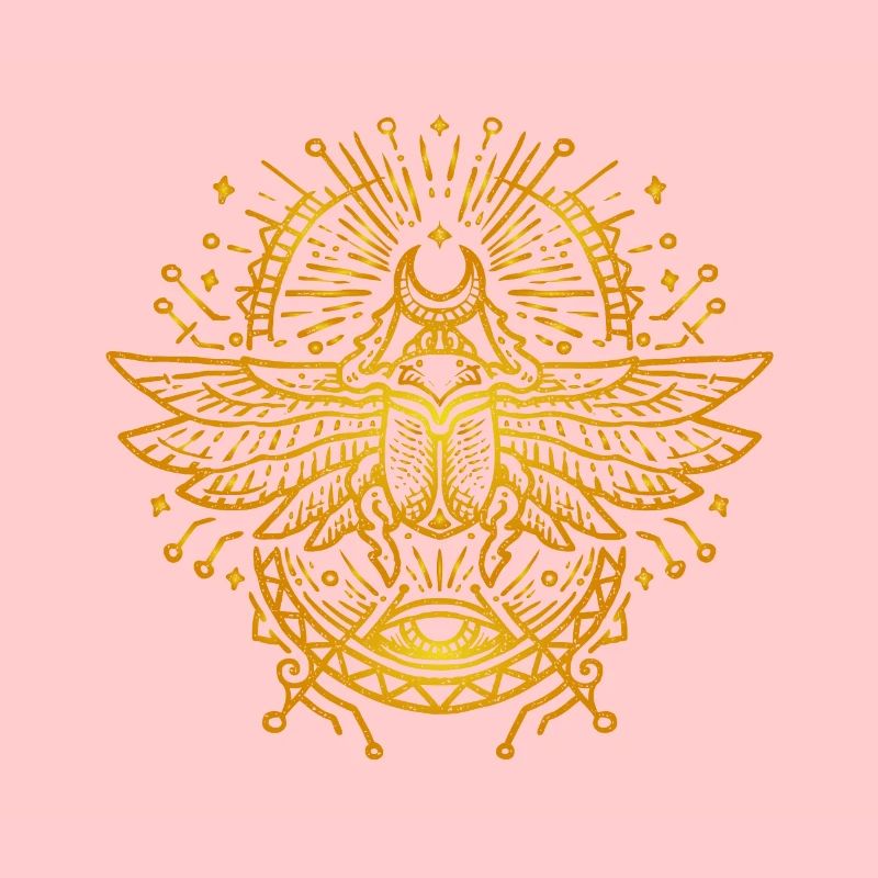 Vintage Egyptian Beetle Bug Monoline