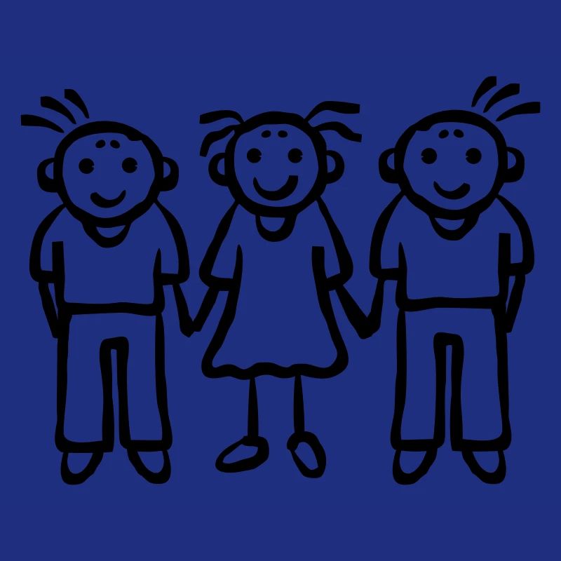 3 Kinder - Mädchen Junge Freunde Familie