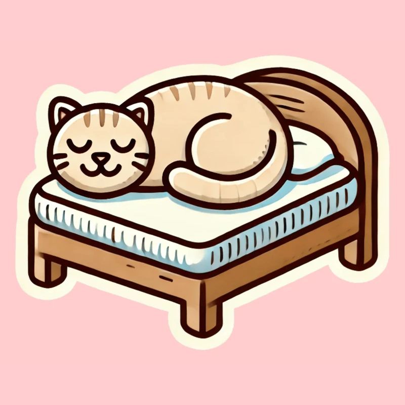Chat mignon dormant sur le lit