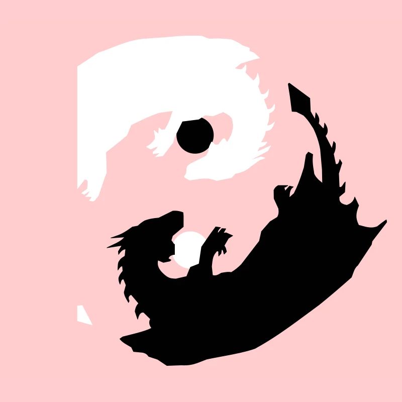 Yin and Yang Dragons with Spheres