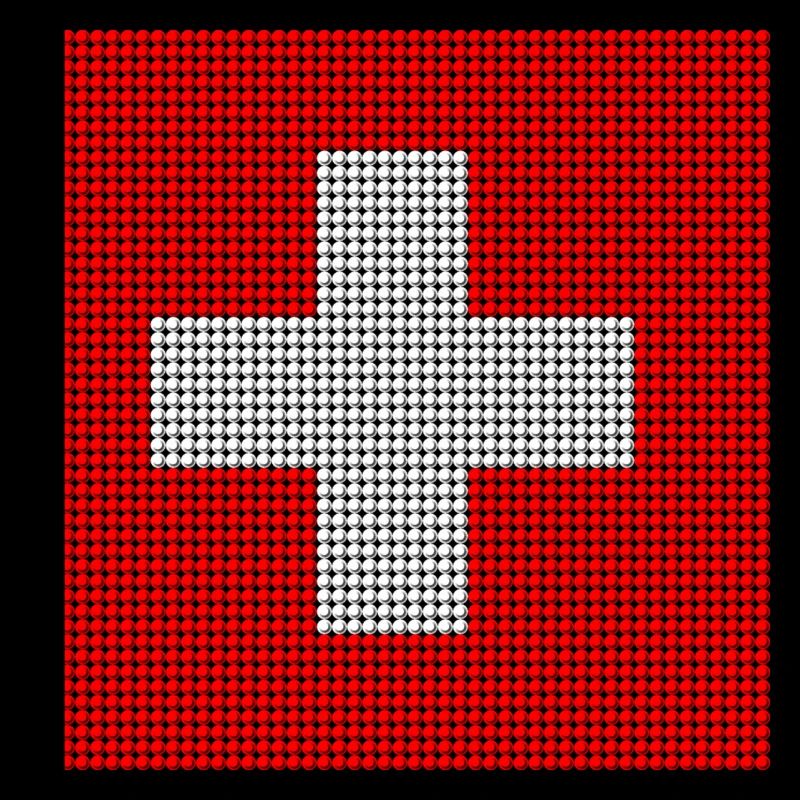Drapeau suisse - Mosaïque perlée