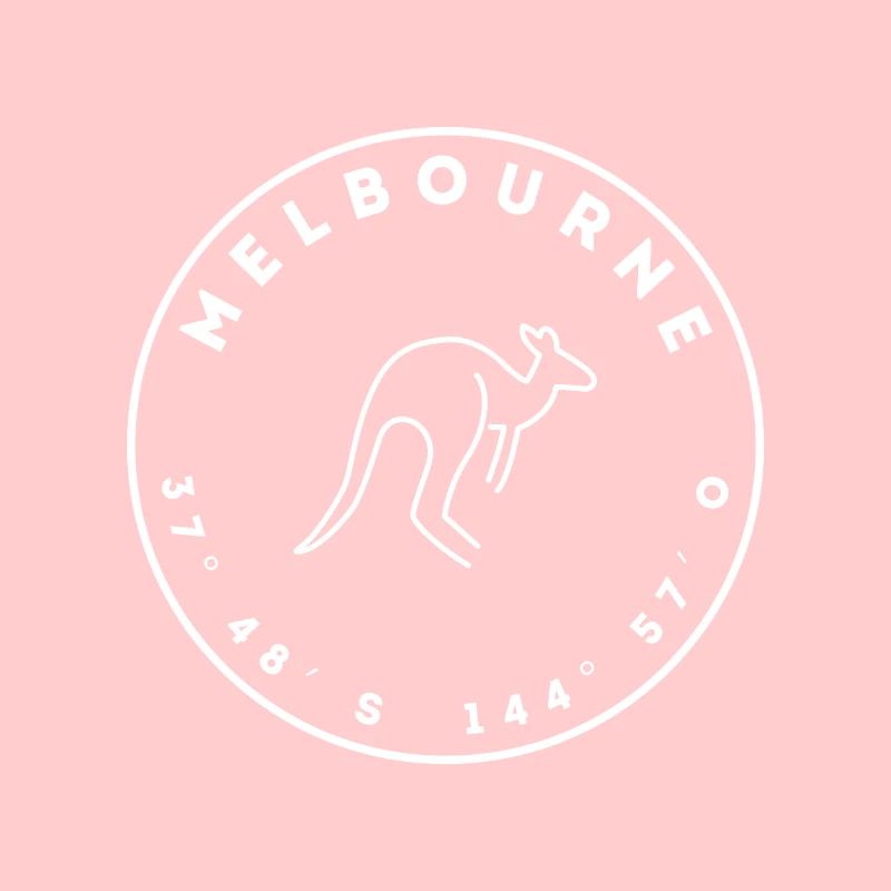 Melbourne with kangaroo and coordinates