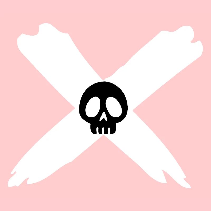 Skull and white cross