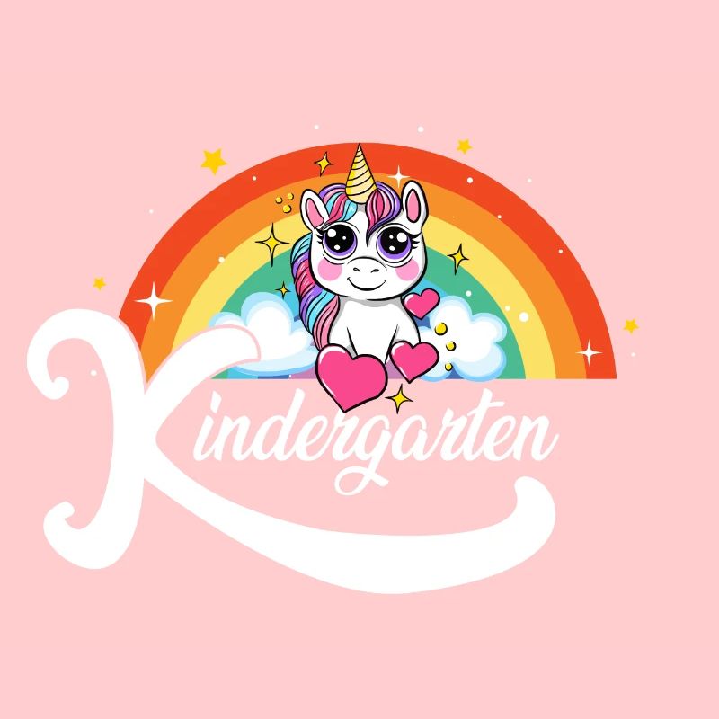 Kinder Kindergarten Einhorn Regenbogen
