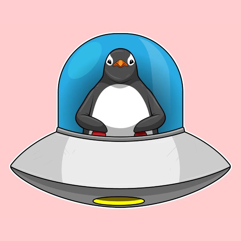 Penguin Spaceship Space