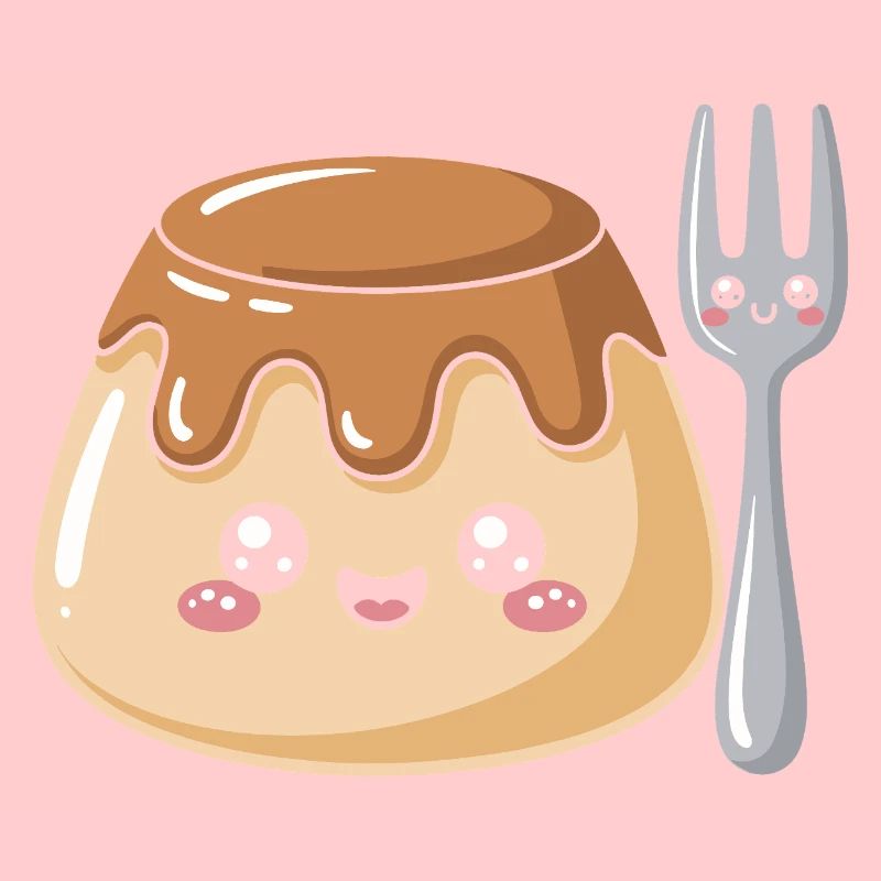 Pudding with fork