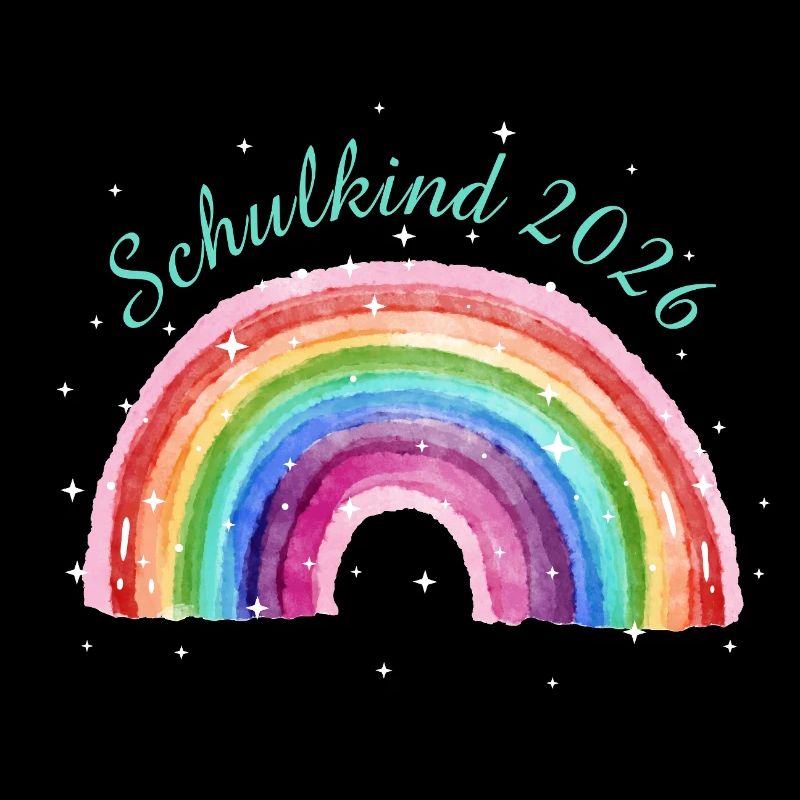 Regenbogen mit Sternchen - Schulkind 2026 Pastell