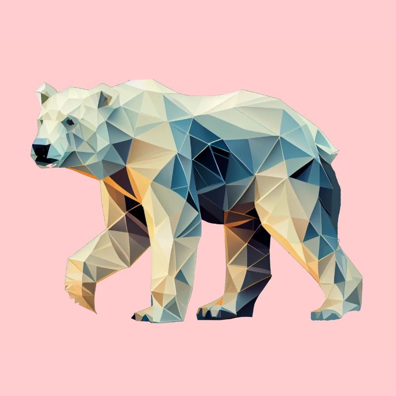 Geometric Polar Bear - Geometry Motif