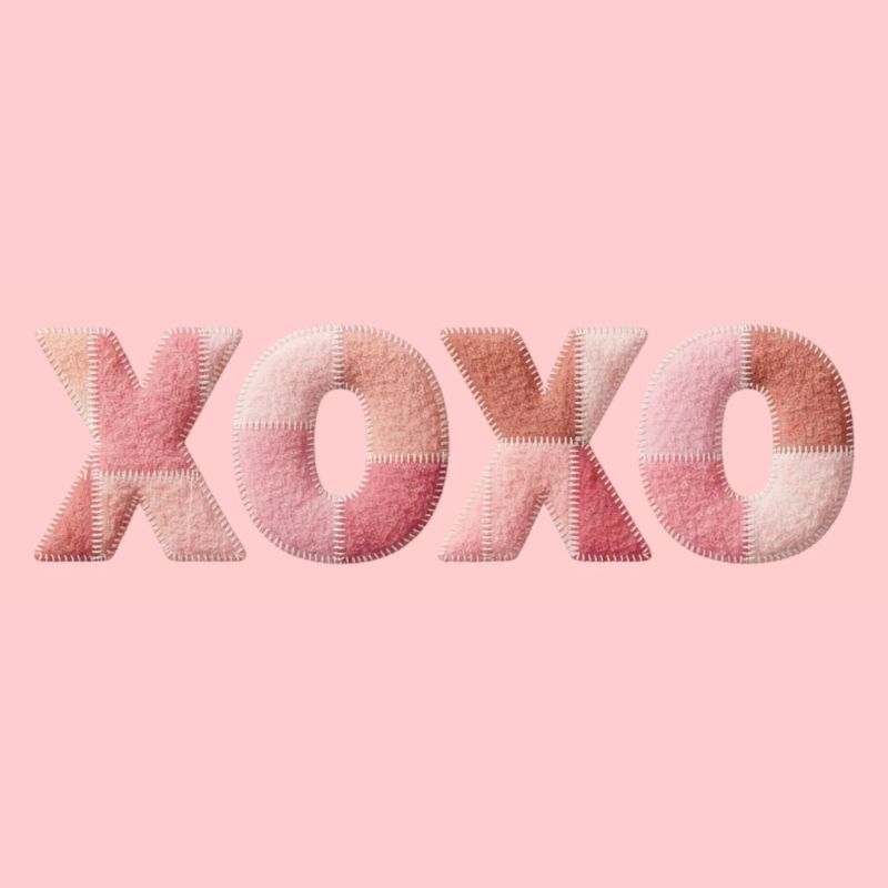 XOXO Patchwork Spruch Kuss Umarmung