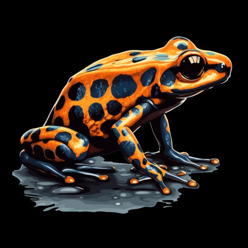 Cute yellow spotted poison dart frog