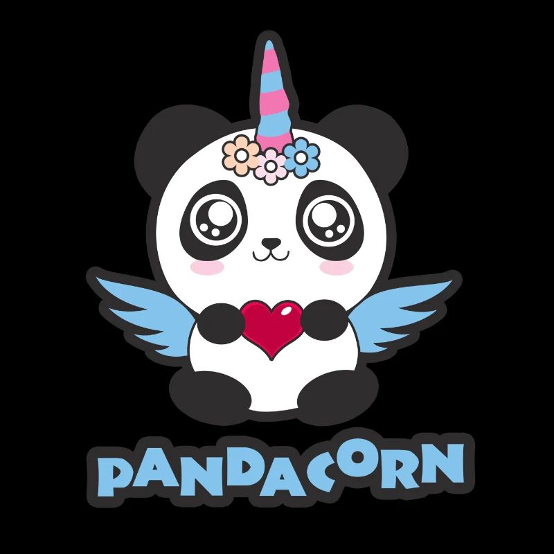 Panda Licorne Pandacorn! Fleurs d'ailes douces