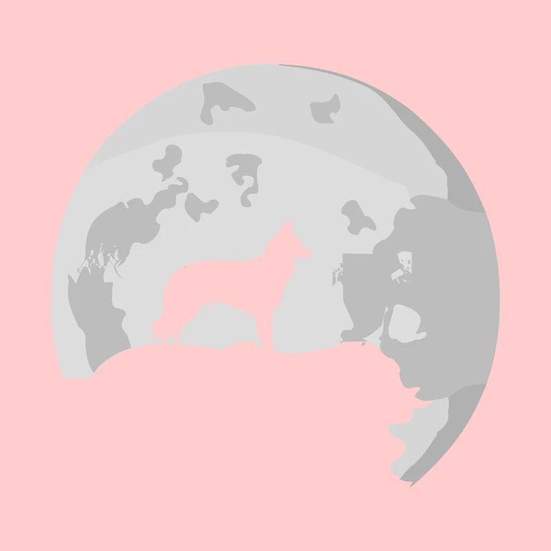 Groenendael sheepdog full moon silhouette