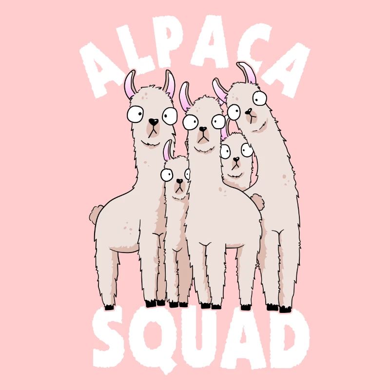 Alpaka cooles Lama Squad Familie