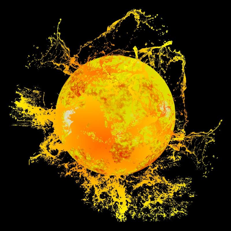 Sonne mit Farbspritzer