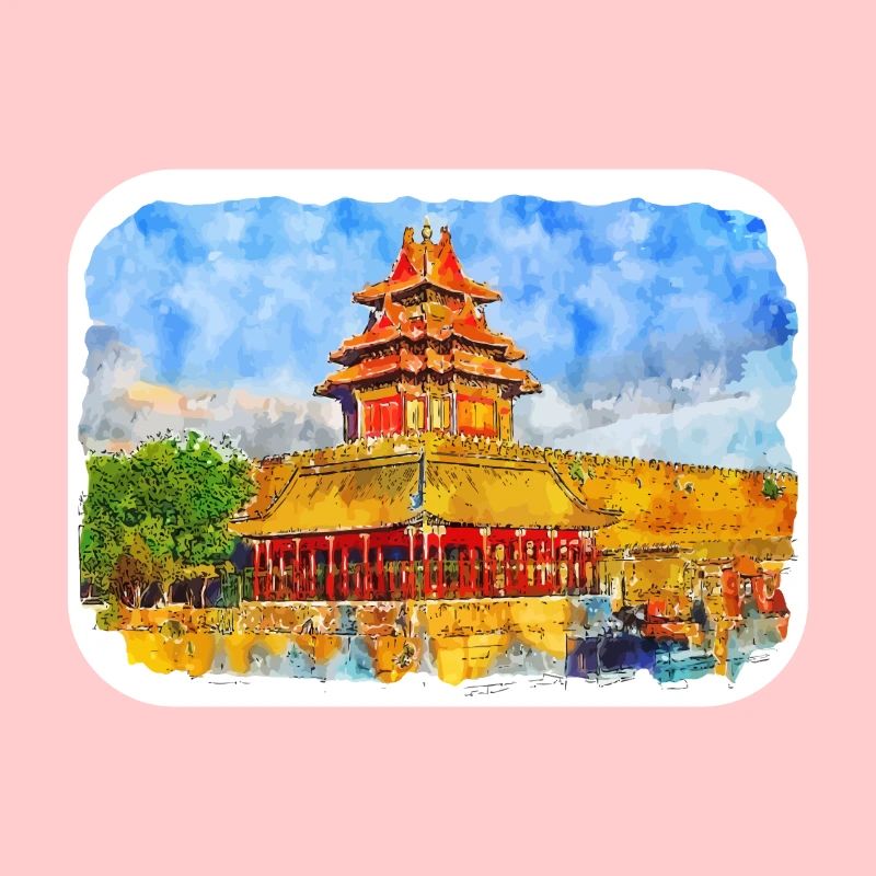 Illustration de l’esquisse à l’aquarelle de Pékin