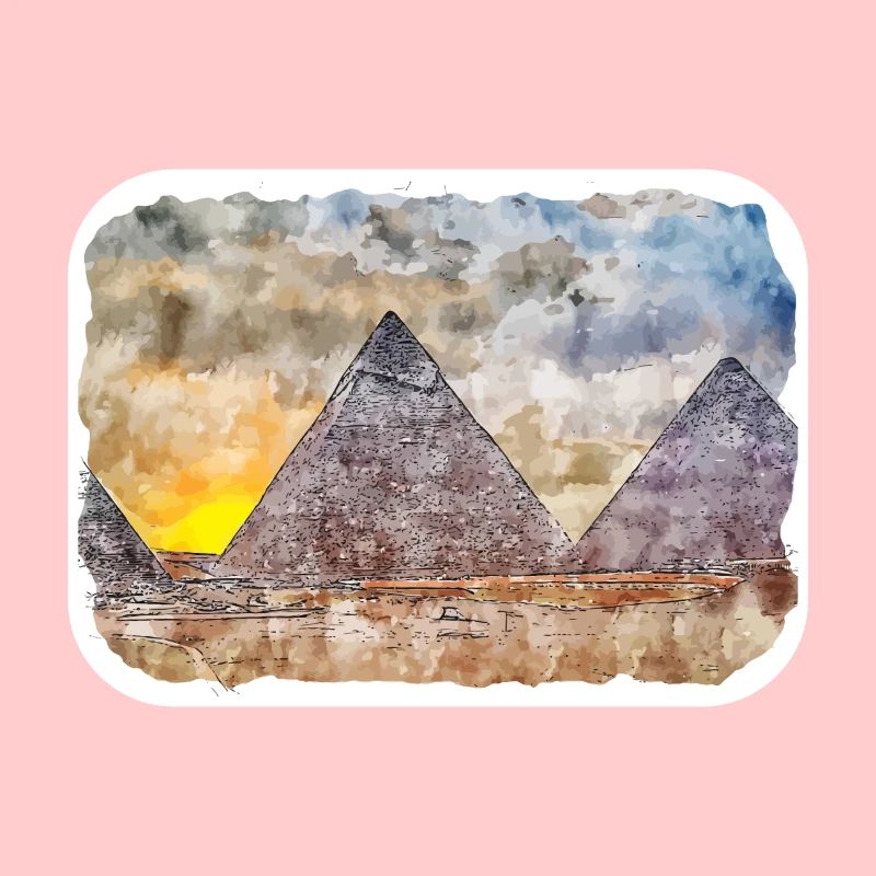 Le Caire Egypte Aquarelle Esquisse Dessinée Illustration
