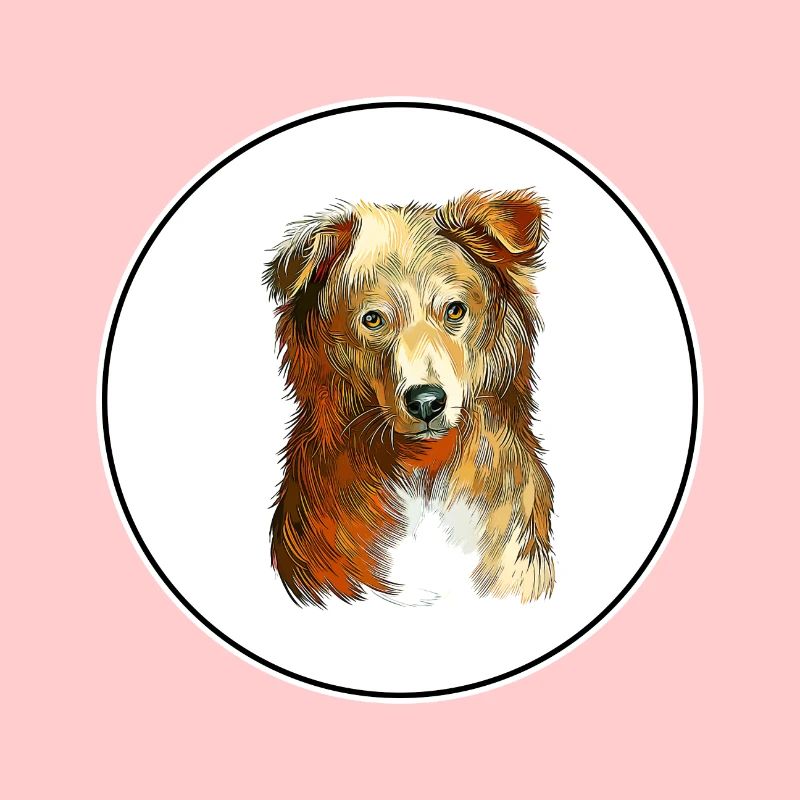 Illustration de l’aquarelle de chien de berger basque