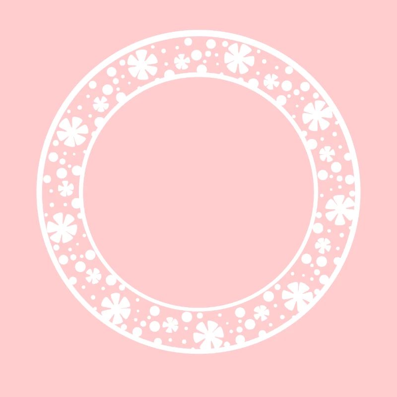Runder Rahmen mit Blumenmuster Deko
