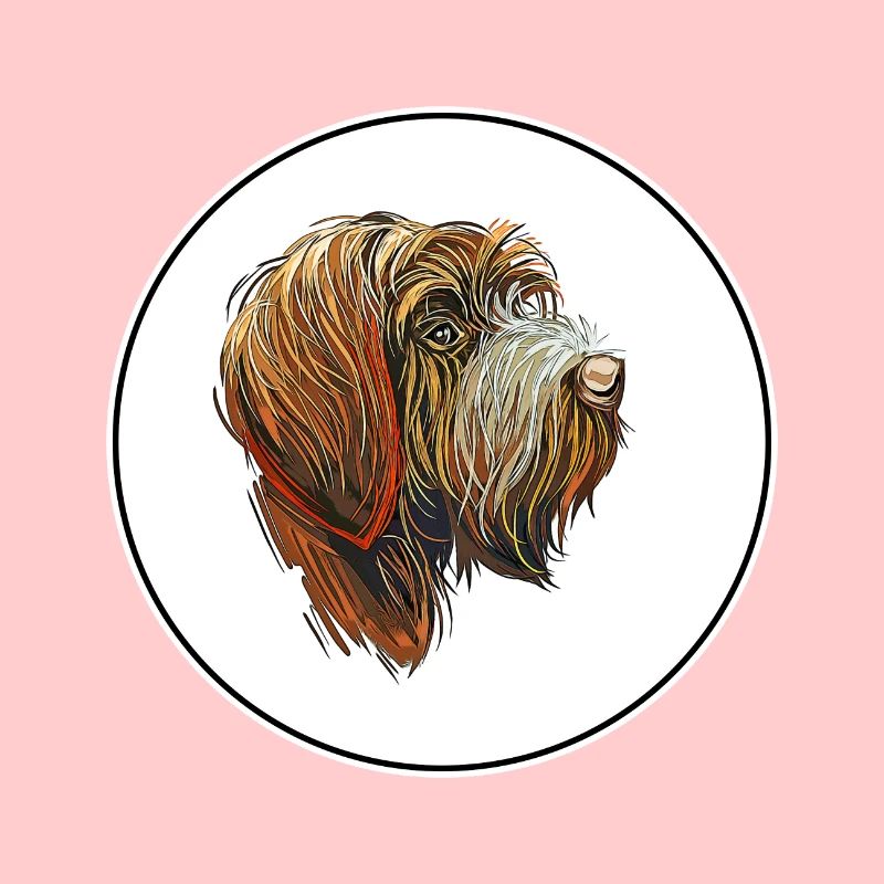 Wirehaired Pointing Griffon Dog Illustration