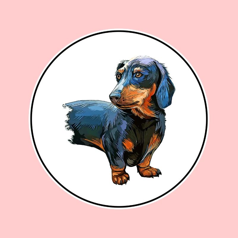 Illustration de l’aquarelle de chien teckel