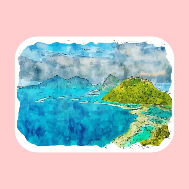 Malaisie Aquarelle Esquisse Dessinée à la Main Illustration