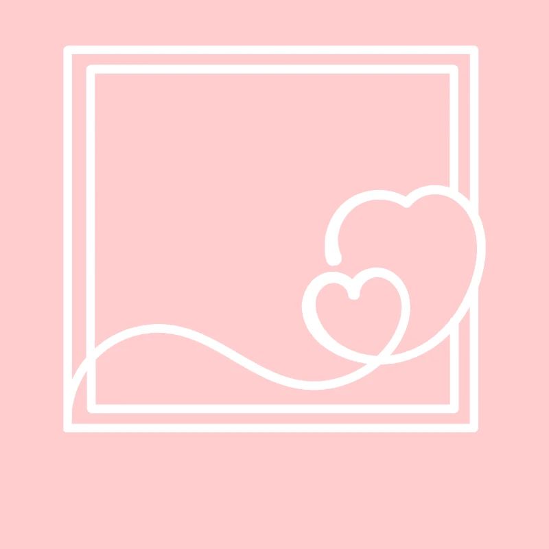 White Heart Frame Square Decoration