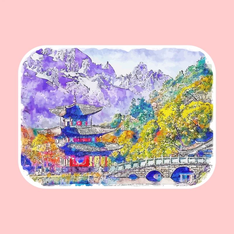 Granada Spain Watercolor Sketch Illustration