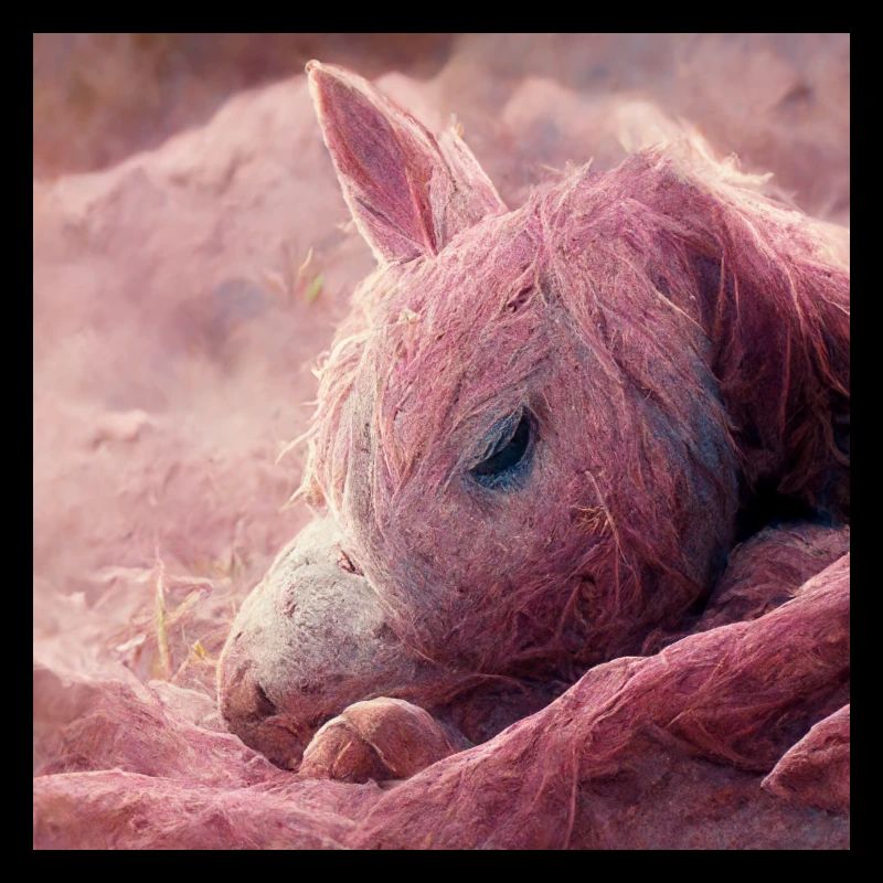 Bébé cheval gît sur le sol Rosa V