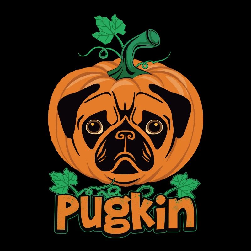 Halloween Kürbis Pugkin Mops