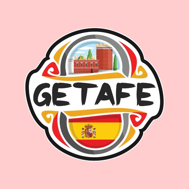 Getafe Espagne Drapeau Badge Voyage Souvenir Timbre