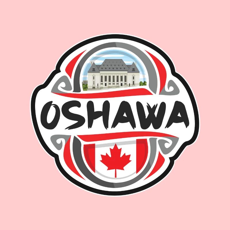 Insigne du drapeau du Canada d’Oshawa Timbre souvenir de voyage