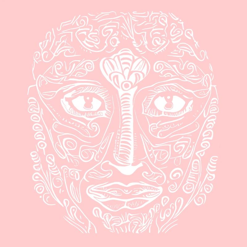 Abstract Ornament Face Graphic Pattern Line Art
