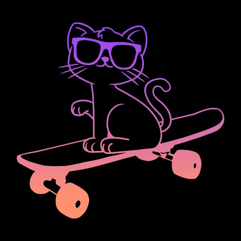 Skateboard Cat Skating Skateboarder