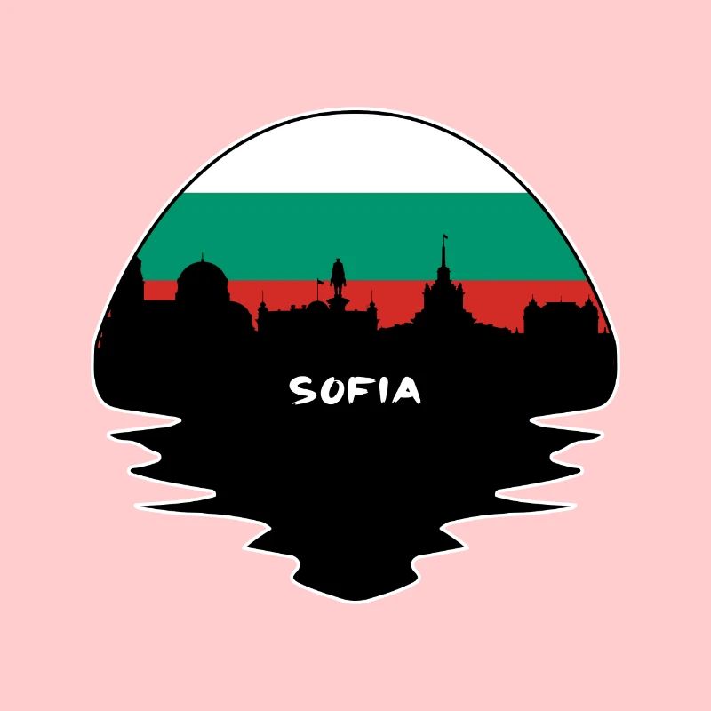 Sofia Bulgaria Flag Skyline Silhouette Travel