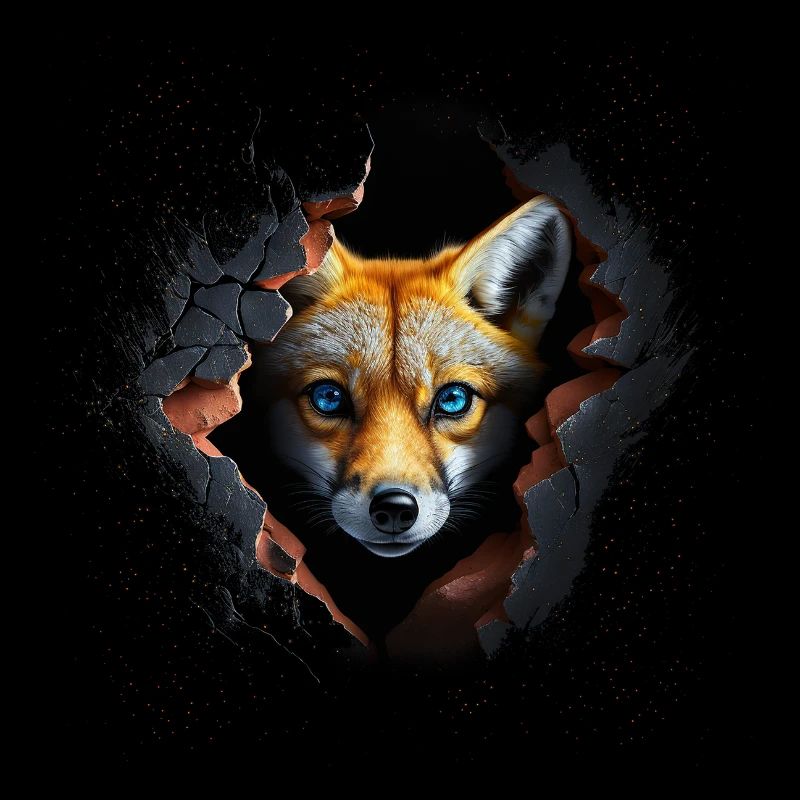 Fuchs Knuffig Tiere Geschenk Kunst Tiermotiv
