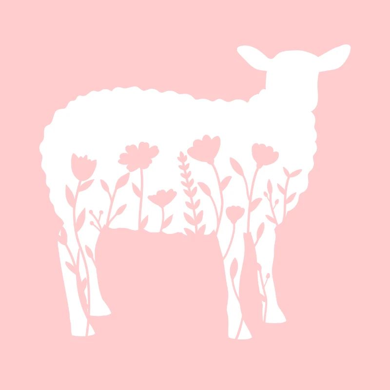 Schaf mit Blumen