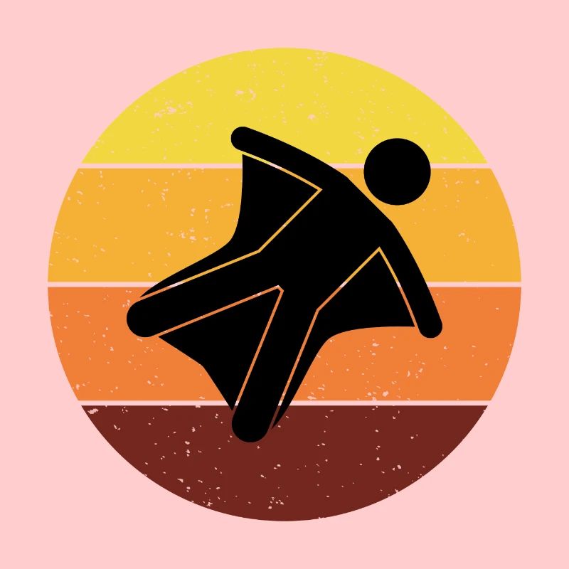 Wingsuit flying Base Jumping Skydiving Retro