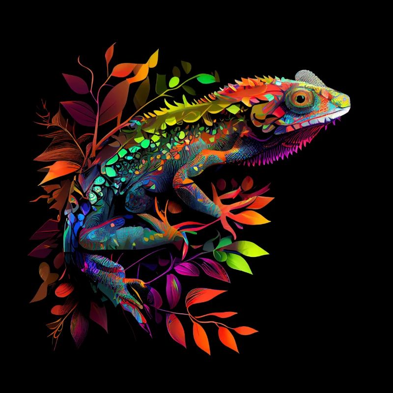 Cooles Gecko Chamäleon Design bunt