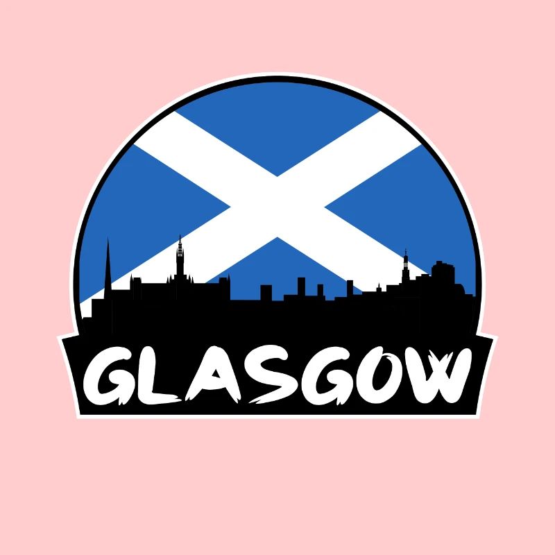 Glasgow Ecosse Drapeau Skyline Silhouette Voyage