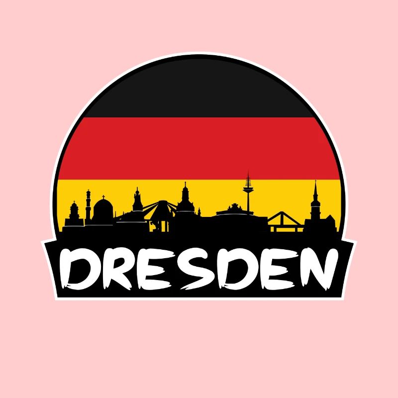 Dresden Germany Flag Skyline Silhouette Travel