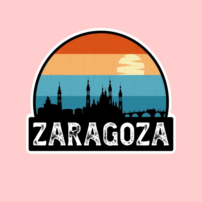 Zaragoza Spanien Flagge Skyline Reise-Souvenir