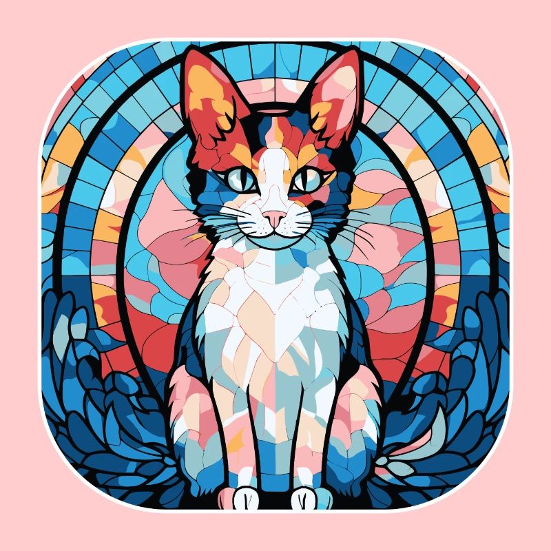 Buntes Aquarell der japanischen Bobtail-Katzenrasse