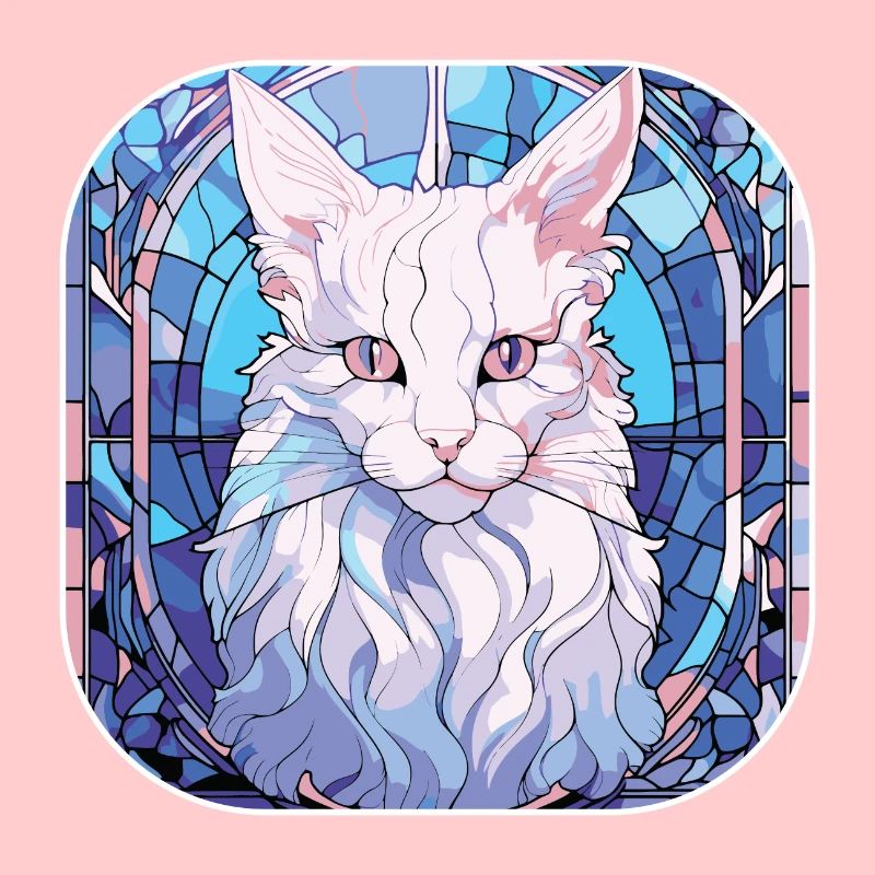 Peinture colorée à l’aquarelle de race de chat angora turc