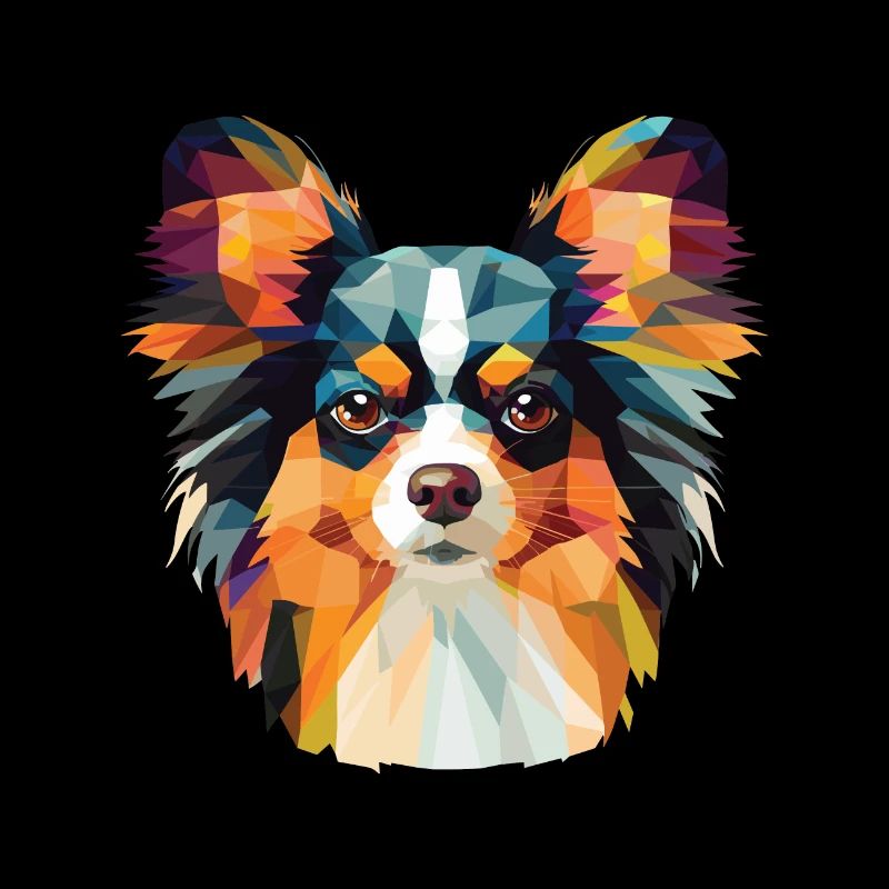 Papillon Continental Toy Spaniel chien aquarelle